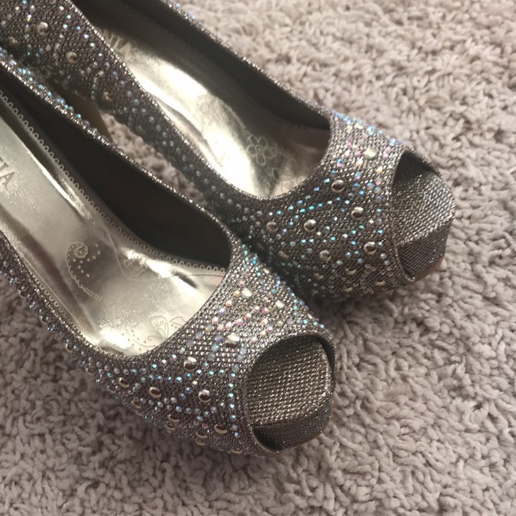 Athens Jewel Encrusted Peep Toe Pumps